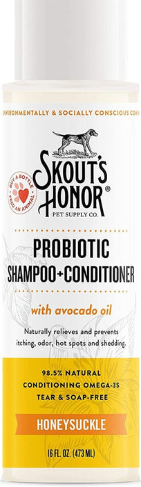 Skouts Honor Dog Shampoo Conditioner Honeysuckle 16oz. - Petsplace.store