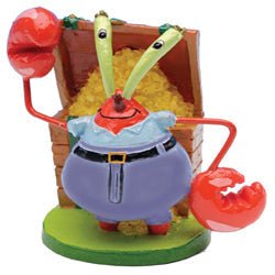 SpongeBob Mr. Krabs Aquarium Ornament Multi - Color 1ea/2 in, Mini - Petsplace.store