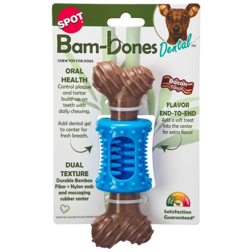 Spot Bambone Plus Dental Chew Dog Toy Bacon, 1ea/6.5 in - Petsplace.store