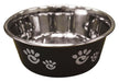 Spot Barcelona Stainless Steel Paw Print Dog Bowl Licorice, 1ea/32 oz - Petsplace.store