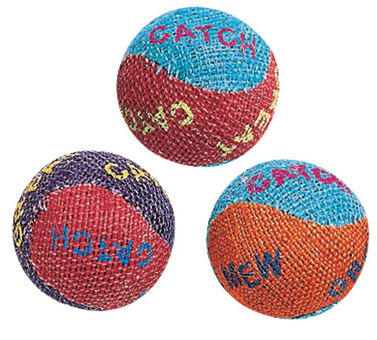 Spot Burlap Ball Catnip Toy Assorted 1.5 in 3 Pack - Petsplace.store