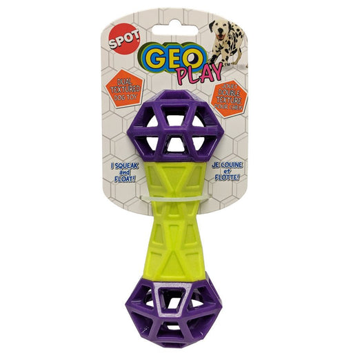 Spot Geo Play Dual Texture Dumbbell Dog Toy Assorted 1ea/7 in - Petsplace.store