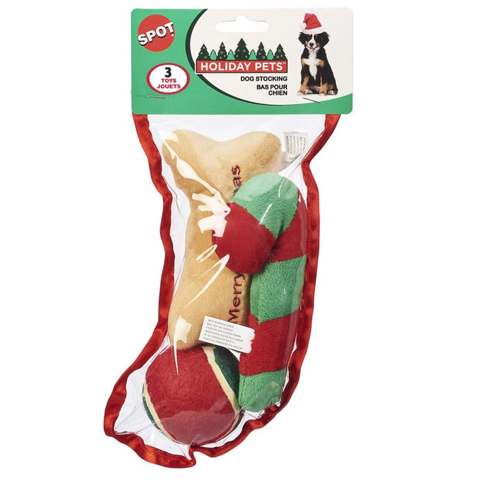 Spot Holiday Dog Stocking 1ea/SM, 3Pc - Petsplace.store