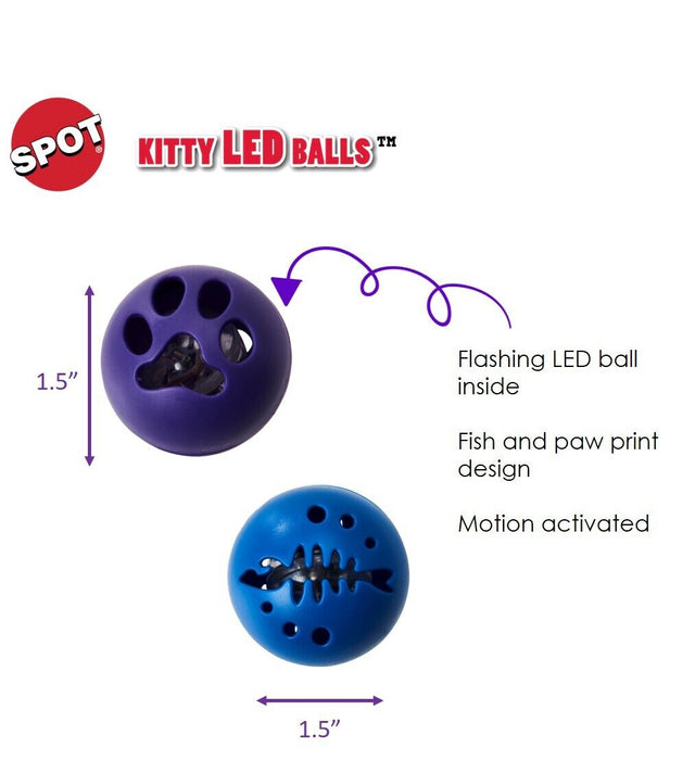 Spot Kitty LED Balls Cat Toy Assorted 2pk - Petsplace.store