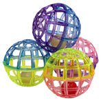 Spot Lattice Ball with Bell Cat Toy Multi - Color 4 Pack - Petsplace.store