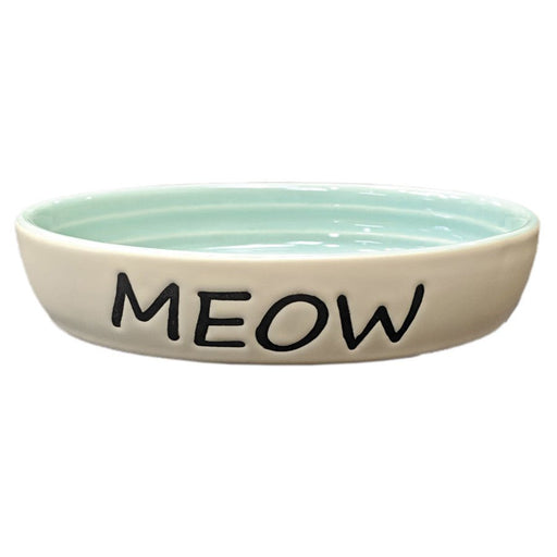 Spot Meow Oval Cat Bowl Green, 1ea/6 in - Petsplace.store