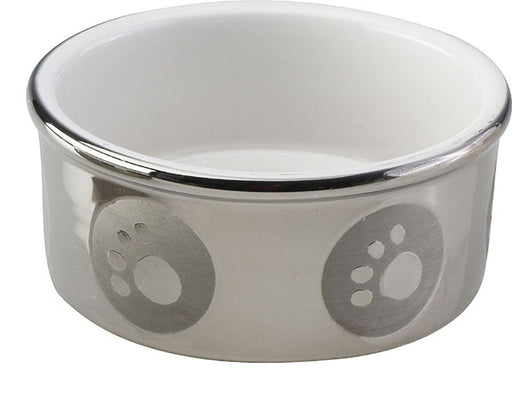 Spot Paw Print Dog Bowl Titanium 1ea/5 in - Petsplace.store