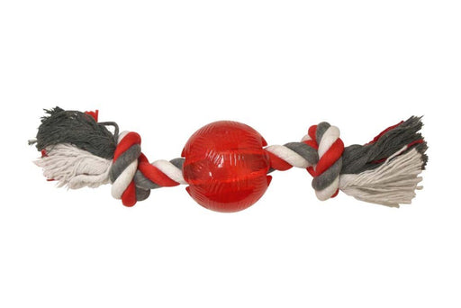 Spot Play Strong Ball with Rope Dog Toy Red 1ea/2.5 in - Petsplace.store