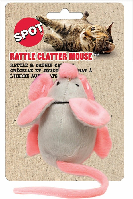 Spot Rattle Clatter Mouse Cat Toy with Catnip Assorted 9 in Large - Petsplace.store