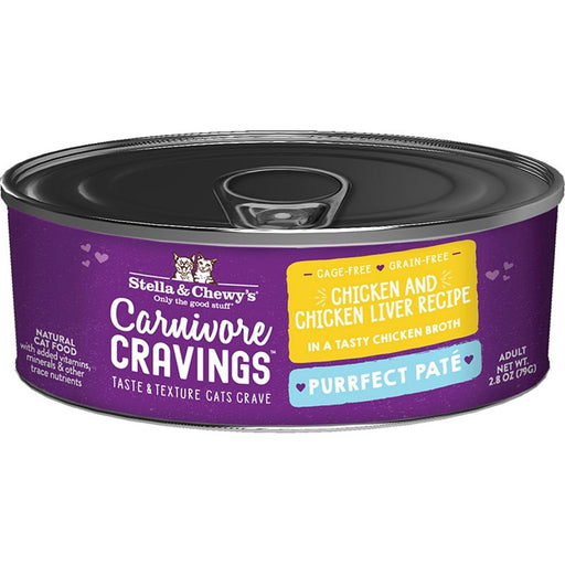 Stella and Chewys Cat Carnivore Cravings Pate Chicken and Liver 2.8oz. (Case of 24) - Petsplace.store