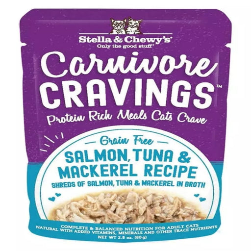 Stella and Chewys Cat Carnivore Cravings Shred Tuna and Mackerel 2.8oz. (Case of 24) - Petsplace.store