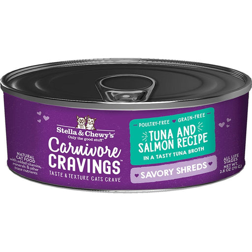 Stella and Chewys Cat Carnivore Cravings Shred Tuna and Salmon 2.8oz. (Case of 24) - Petsplace.store