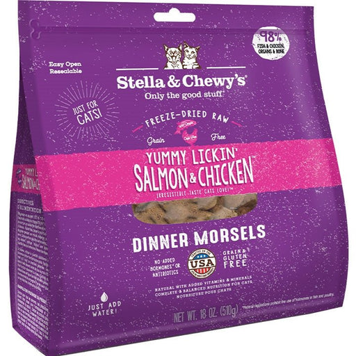 Stella and Chewys Cat Freeze - Dried Dinner Yummy Salmon and Chicken 18oz. - Petsplace.store