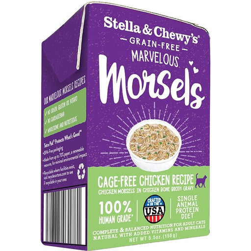 Stella and Chewys Cat Marvelous Morsels Chicken 5.5oz. (Case of 12) - Petsplace.store