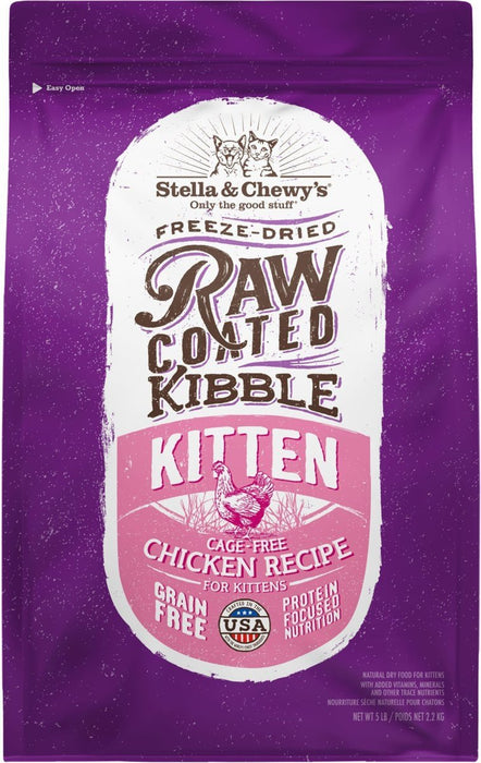 **Stella and Chewys Cat Raw Coated Kitten Cage Free Chicken 5Lb** - Petsplace.store