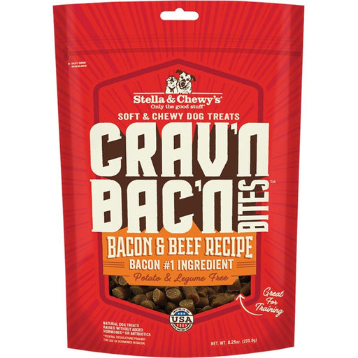 Stella and Chewys Dog Cravn Bacon Bites Beef 8.25oz. - Petsplace.store