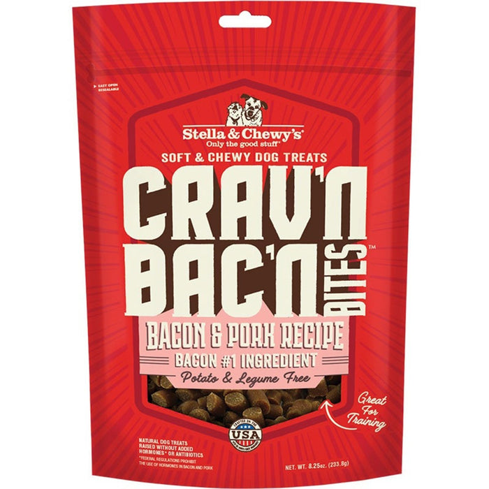 Stella and Chewys Dog Cravn Bacon Bites Pork 8.25oz. - Petsplace.store