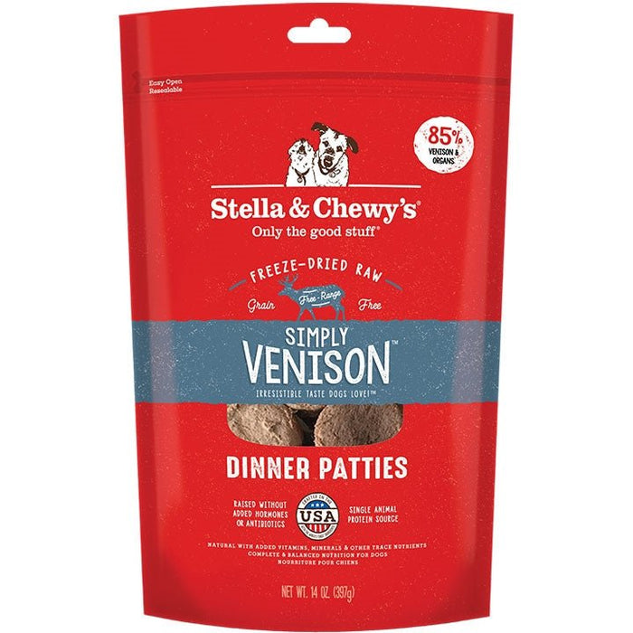 Stella And Chewys Dog Freeze - Dried Dinner Patties Simply Venison 14oz. - Petsplace.store