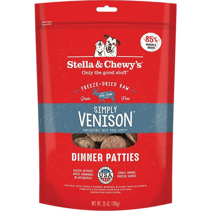 Stella And Chewys Dog Freeze - Dried Dinner Patties Simply Venison 25oz. - Petsplace.store