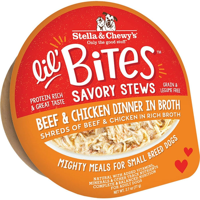 Stella and Chewys Dog Lil Bites Savory Stew Beef And Chicken 2.7oz. (Case of 12) - Petsplace.store