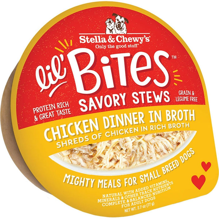 Stella and Chewys Dog Lil Bites Savory Stew Chicken 2.7oz. (Case of 12) - Petsplace.store