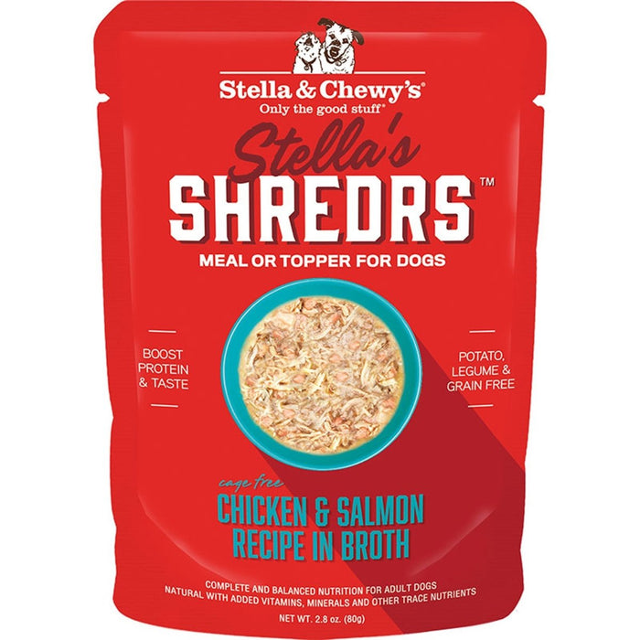 Stella and Chewys Dog Shredrs Chicken and Salmon 2.8oz. (Case of 24) - Petsplace.store