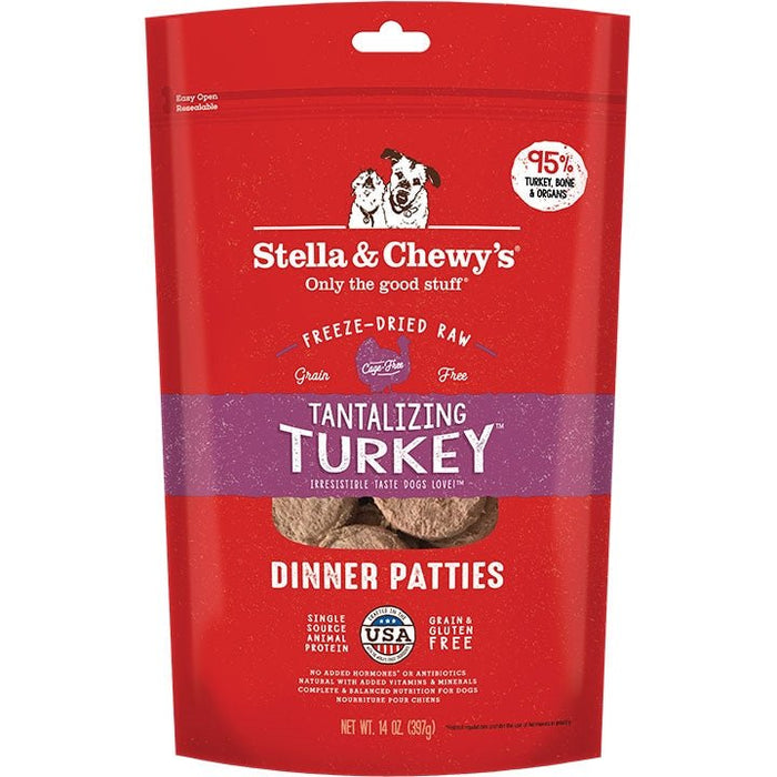 Stella And Chewys Freeze Dried Tantalizing Turkey Dinner Patties 14oz. - Petsplace.store