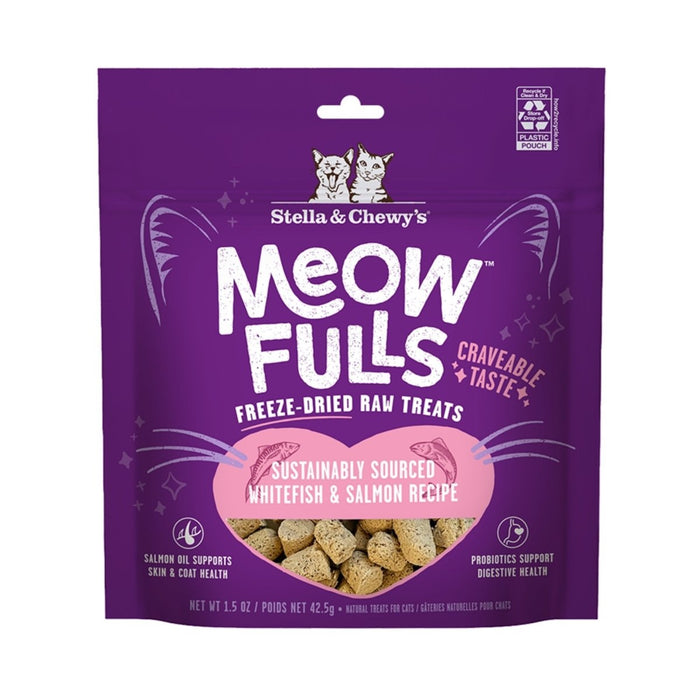 Stella & Chewys Cat Meowfulls Freeze Dried Treat Whitefish & Salmon 1.5oz. - Petsplace.store