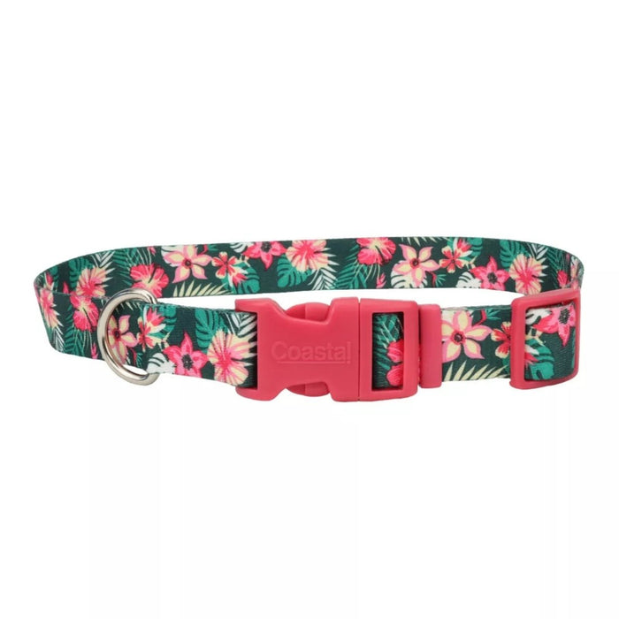 Styles Adjustable Dog Collar Tropical Flower Large 1 x 18 - 26 In - Petsplace.store