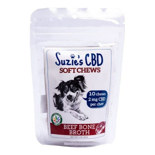 Suzie's CBD Soft Chews For Dogs Trial Size Beef Bone Broth 2oz. - Petsplace.store