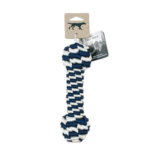 Tall Tails Dog Braided Bone Navy 9 Inches - Petsplace.store