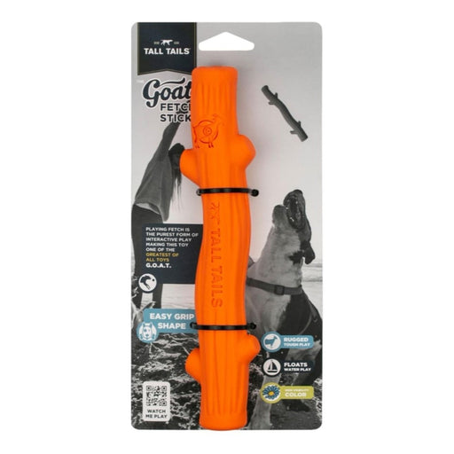 Tall Tails Dog Goat Fetch Stick Orange 10 Inch - Petsplace.store