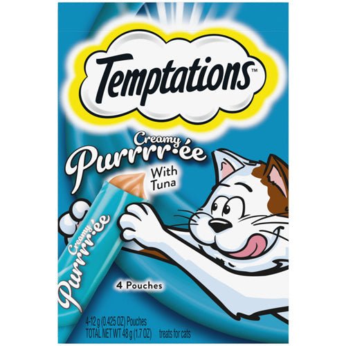 Temptations Creamy Purrrr - ee Cat Treats Tuna 1.7oz. (Case of 11) - Petsplace.store