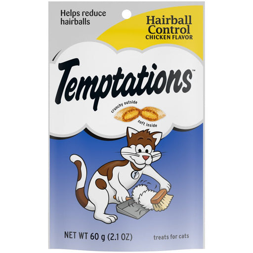 Temptations Hairball Control Crunchy & Soft Adult Cat Treats Chicken 1ea/2.1oz. - Petsplace.store