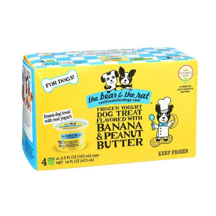 The Bear & The Rat Dog Frozen Banana & Peanut Butter Yogurt 3.5Oz 4 Pack - Petsplace.store