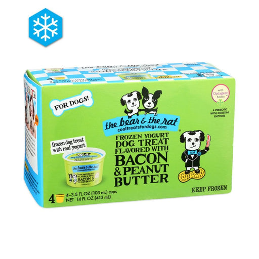 The Bear & The Rat Dog Frozen Peanut Butter & Bacon Peanut Butter Yogurt 3.5Oz 4 Pack - Petsplace.store