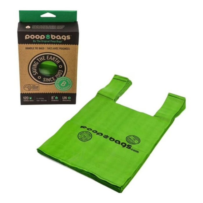 The Original Poop Bags Biobased Handle Tie Bags Unscented/Biobased 120 Ct - Petsplace.store