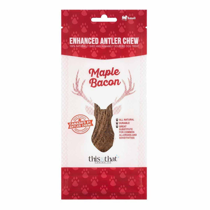 This And That Dog Enhanced Antler Chew Maple Bacon Small - Petsplace.store