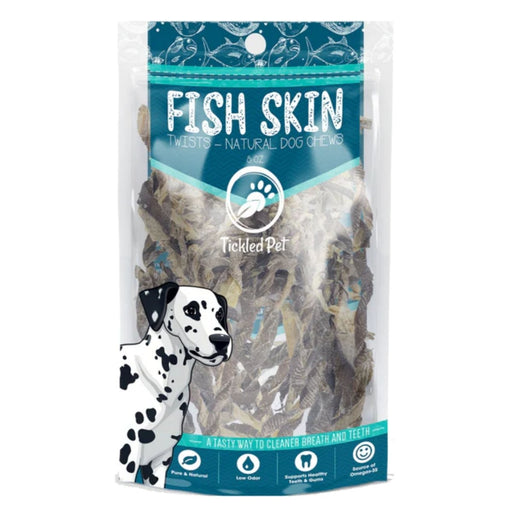 **Tickled Pet Dog 5oz. Icelandic Codfish Skin Twists - Petsplace.store