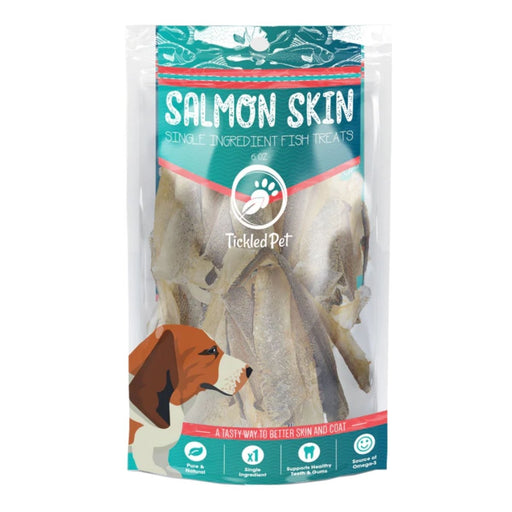 **Tickled Pet Dog 6oz. Salmon Skins Flat - Petsplace.store