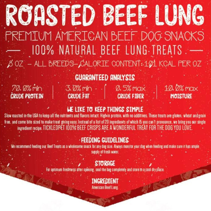 **Tickled Pet Dog 8oz. Usa Beef Lung Crisps - Petsplace.store