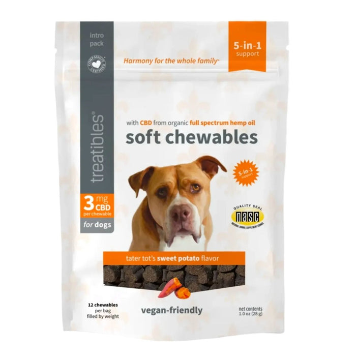 Treatibles Hemp Soft Chewables For Dogs Sweet Potato 12 Ct - Petsplace.store