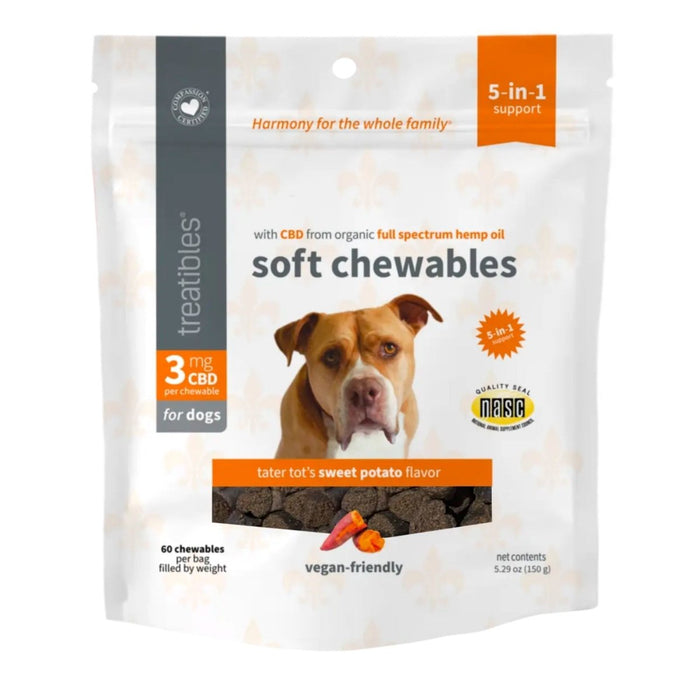 Treatibles Hemp Soft Chewables For Dogs Sweet Potato 60 Ct - Petsplace.store