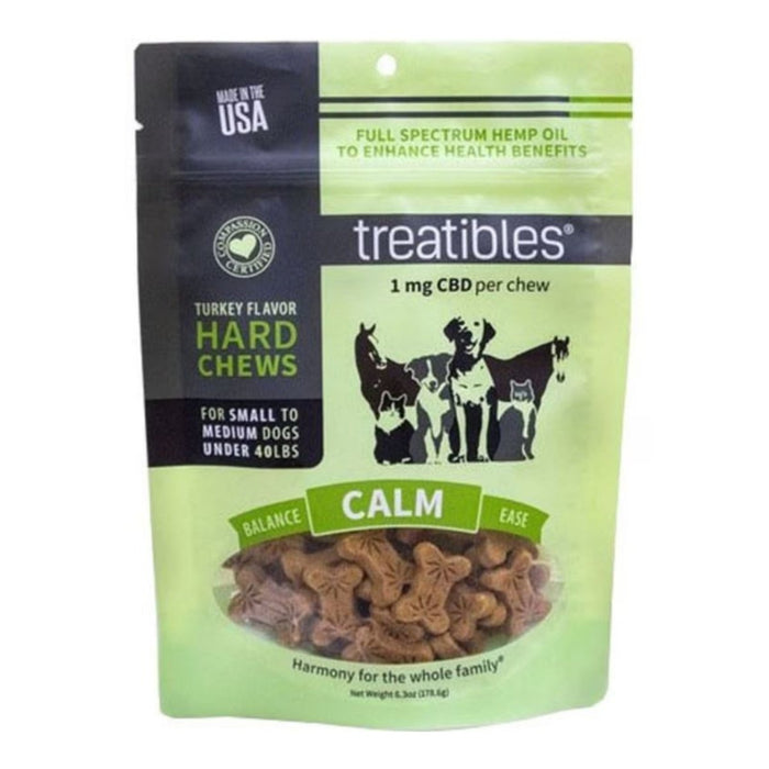 Treatibles Hemp Wellness Hard Chews Calm Turkey Small/Medium - 75 Ct - Petsplace.store