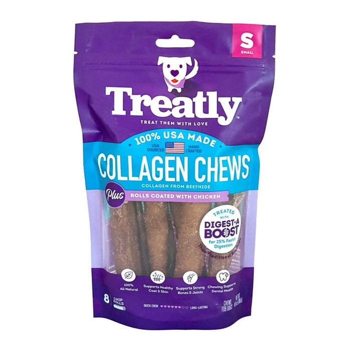 Treatly Collagen Chew Rolls Dog Treats Chicken, 1ea/SM, 8 pk - Petsplace.store