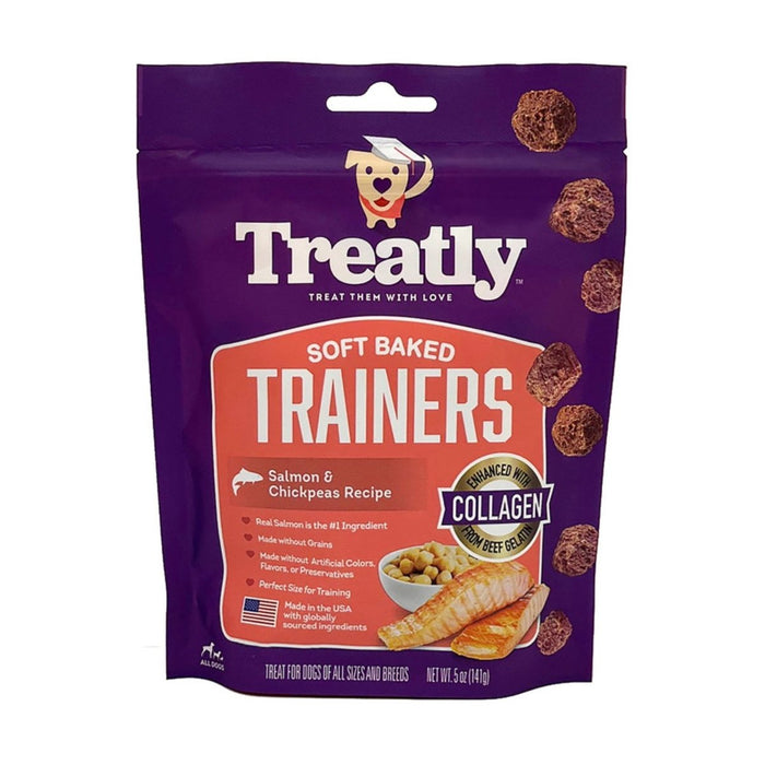 Treatly Soft Baked Trainers Dog Treats Salmon & Chickpeas, 1ea/5oz. - Petsplace.store