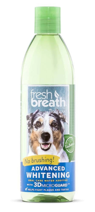 TropiClean Fresh Breath Advanced Whitening Oral Care Water Additive for Dogs 1ea/16 fl oz - Petsplace.store