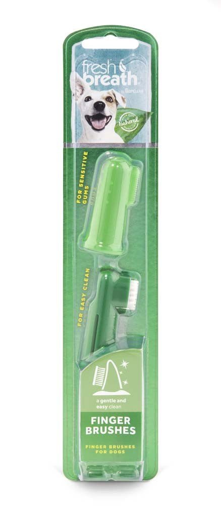 TropiClean Fresh Breath Finger Brushes for Dogs 1ea/2 pk - Petsplace.store