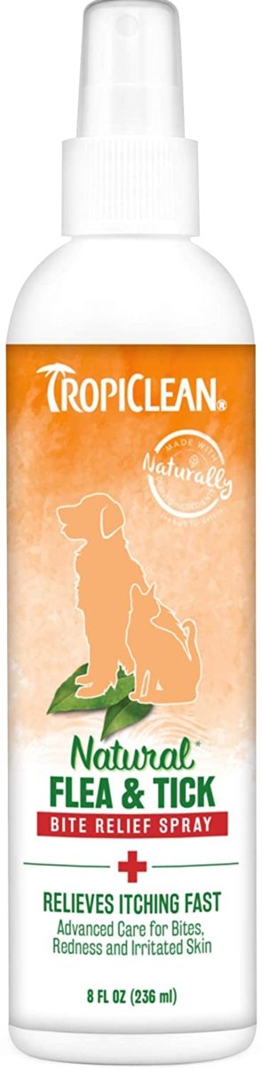 TropiClean Natural Flea & Tick Bite Relief Spray 1ea/8 fl oz - Petsplace.store