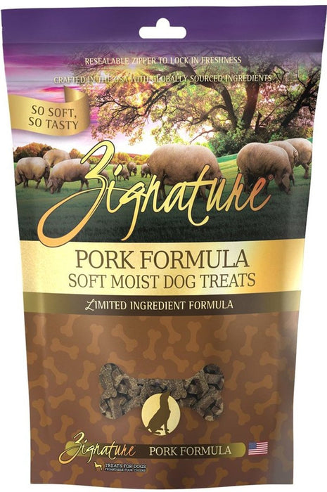 **Zignature Dog 4oz. Pork Soft Moist Treat - Petsplace.store